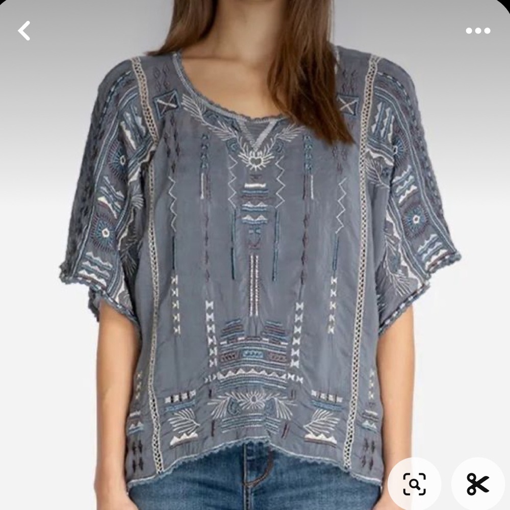 Johnny Was Jurnee Dolman sleeve embroidered blouse